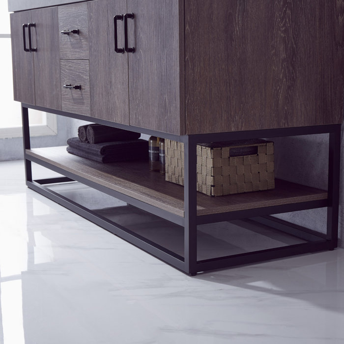 Wade Logan® Annice 60'' Freestanding Double Bathroom Vanity with Stone